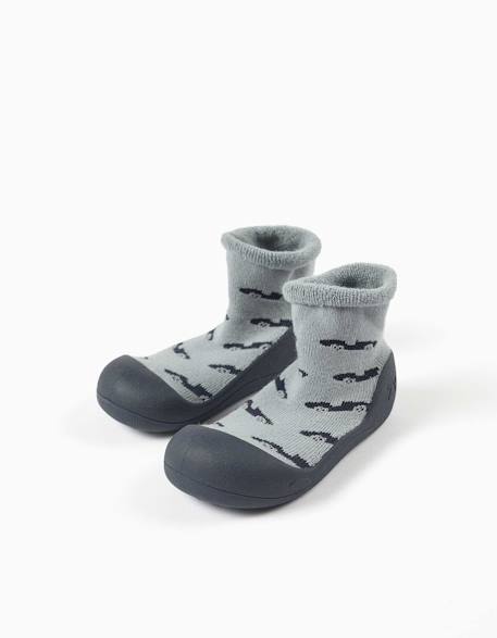 Chaussettes-chaussons avec motif voiture et semelle antidérapante Vert clair 1 - vertbaudet enfant 