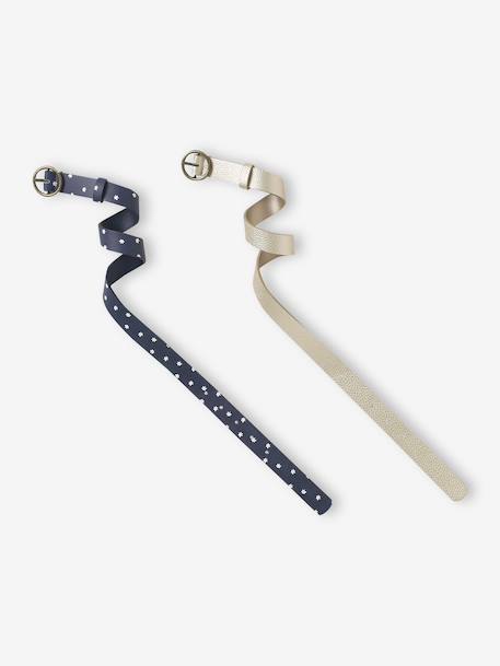 Lot de 2 ceintures fille ajustables marine 1 - vertbaudet enfant 