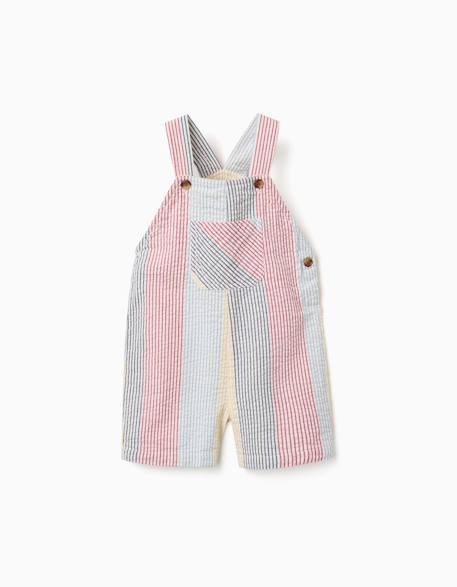 Salopette en coton à rayures you&me Rouge 1 - vertbaudet enfant 