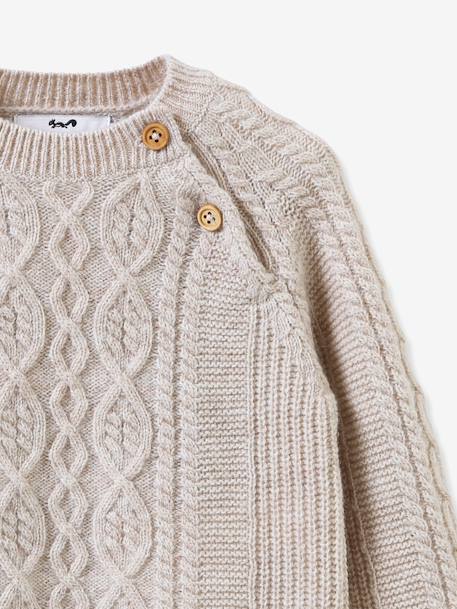Pull torsadé beige 3 - vertbaudet enfant 