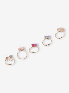 -Coffret de 5 bagues fille