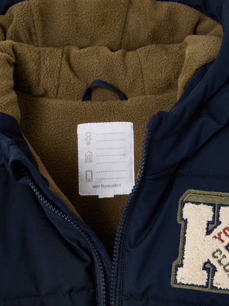 Doudoune à capuche garçon bordeaux+marine 8 - vertbaudet enfant 