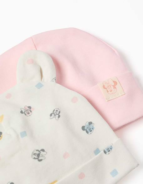 Lot de 2 bonnets en coton avec motif minnie Rose 2 - vertbaudet enfant 