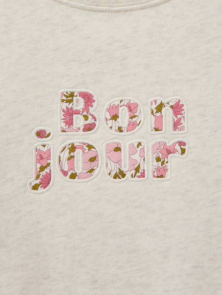 Sweat Bonjour écru 3 - vertbaudet enfant 
