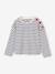 T-shirt marinière manches longues fille marine+rose bonbon 1 - vertbaudet enfant 