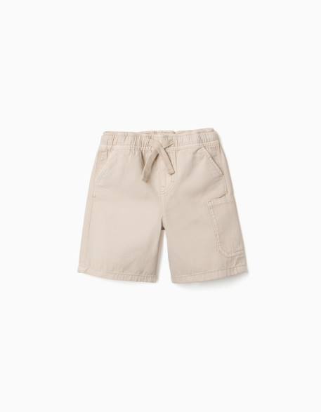Garçon-Short-Short midi cargo en coton avec cordon de serrage