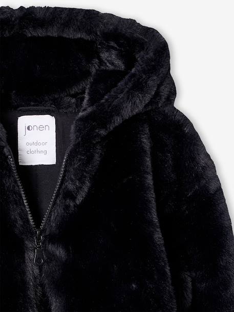 Veste fausse fourrure fille noir 3 - vertbaudet enfant 