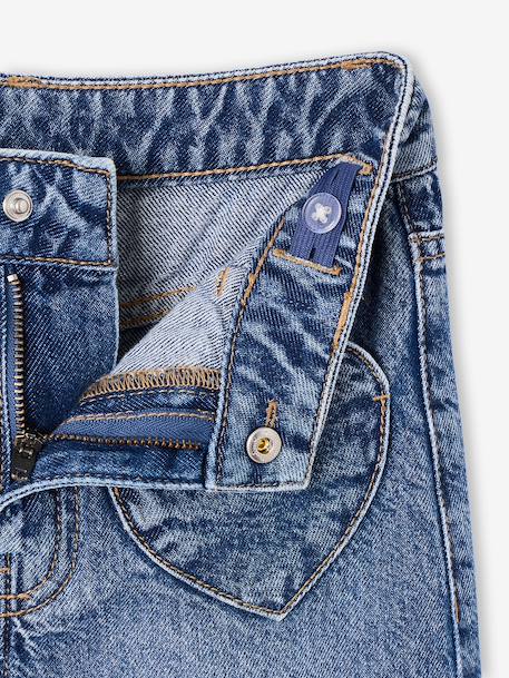 Jean large fille bleu moyen+denim brut 4 - vertbaudet enfant 