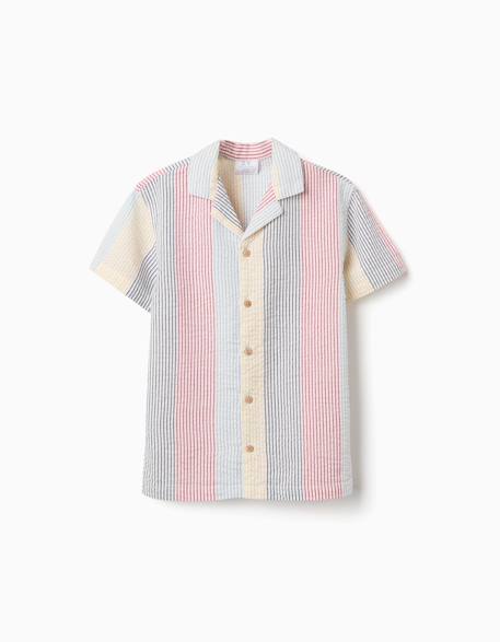 Chemise à manches courtes en coton à rayures you&me Rouge 3 - vertbaudet enfant 