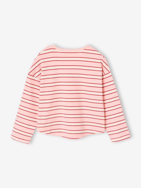 T-shirt marinière manches longues fille marine+rose bonbon 5 - vertbaudet enfant 