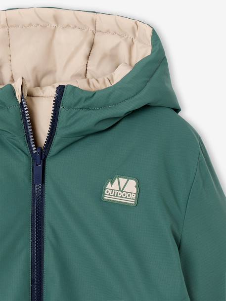 Parka à capuche réversible garçon bronze+vert sauge 18 - vertbaudet enfant 