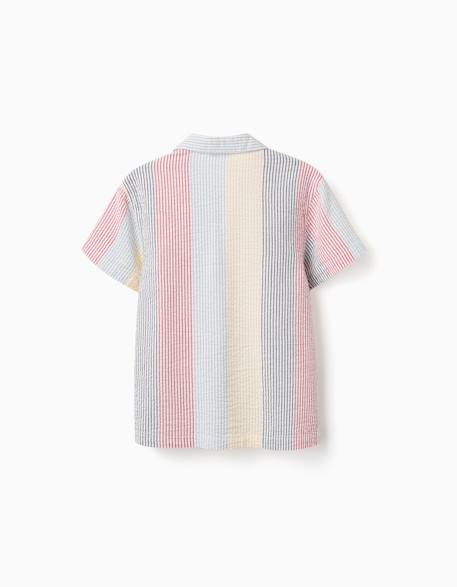 Chemise à manches courtes en coton à rayures you&me Rouge 4 - vertbaudet enfant 