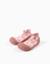 Chaussettes-chaussons avec motif floral et semelle antidérapante Rose clair 1 - vertbaudet enfant 