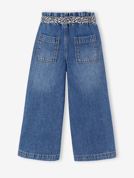 Jean large paperbag fille bleu foncé+bleu moyen 6 - vertbaudet enfant 