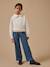 Sweat fille col volanté Ecru 4 - vertbaudet enfant 