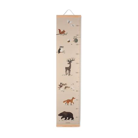 Toise murale en bois Animaux de la forêt Beige+Bleu 1 - vertbaudet enfant 