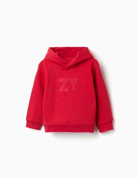 Bébé-Pull, gilet, sweat-Sweat à capuche avec imprimé en relief zy