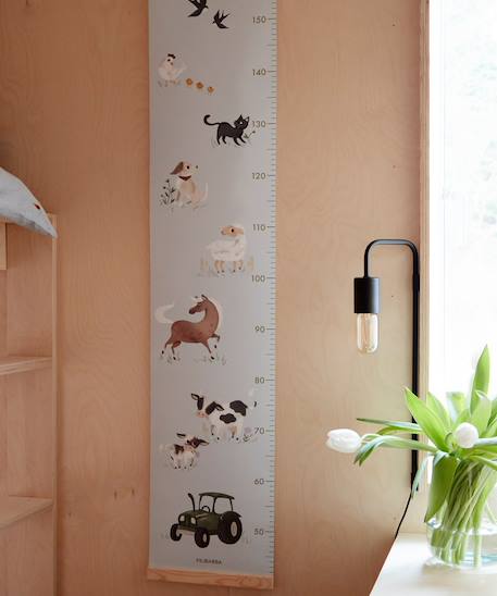Toise murale en bois Animaux de la forêt Beige+Bleu 4 - vertbaudet enfant 
