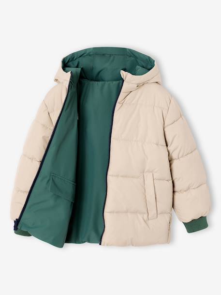 Parka à capuche réversible garçon bronze+vert sauge 15 - vertbaudet enfant 