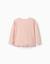 T-shirt en coton à manches longues avec imprimé et ourlet volanté Blanc+Rose clair 5 - vertbaudet enfant 