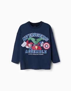 Garçon-T-shirt, polo, sous-pull-T-shirt-T-shirt en coton à manches longues et imprimé avengers