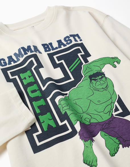 T-shirt en coton à manches longues et imprimé hulk en relief Blanc 3 - vertbaudet enfant 