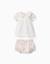 Blouse et bloomer en coton avec volants Beige clair 1 - vertbaudet enfant 