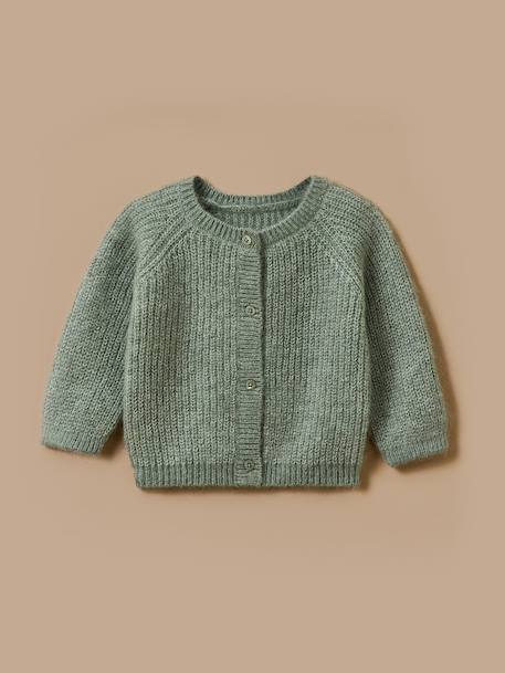 Bébé-Pull, gilet, sweat-Gilet-Cardigan laine et mohair bébé