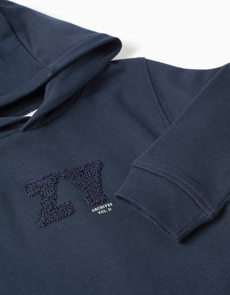 Sweat à capuche avec imprimé en relief zy Bleu+Rouge 3 - vertbaudet enfant 