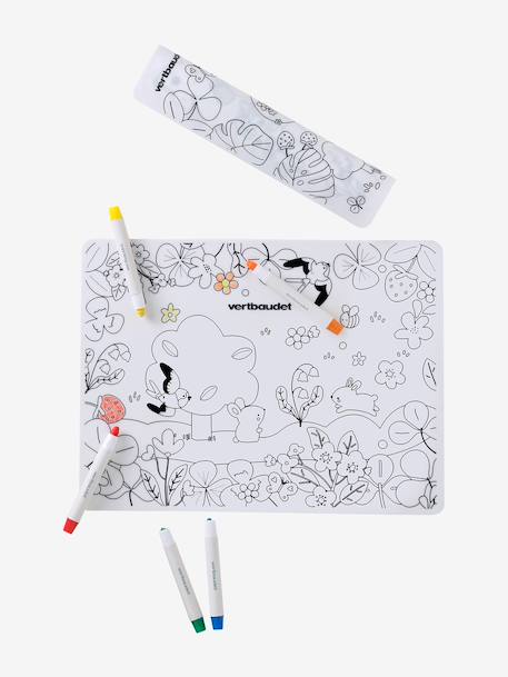 Set tapis à colorier + feutres blanc 3 - vertbaudet enfant 