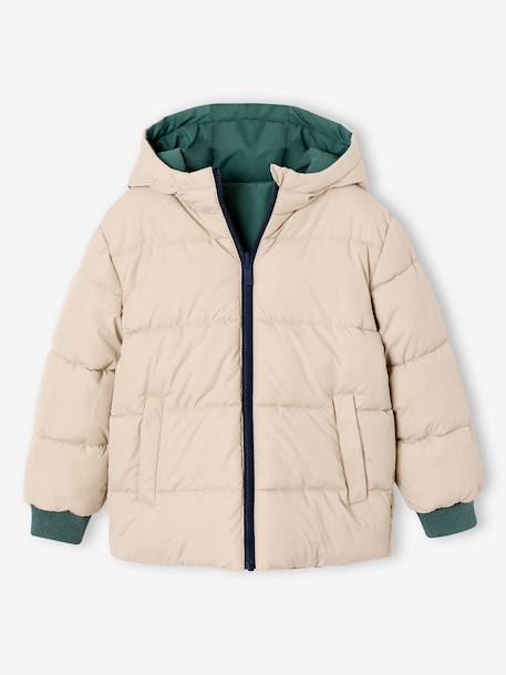 Parka à capuche réversible garçon bronze+vert sauge 13 - vertbaudet enfant 
