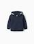 Sweat zippé avec broderie en bouclettes zy Bleu foncé 1 - vertbaudet enfant 