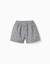 Short en coton à motif vichy et imprimé floral Bleu foncé 2 - vertbaudet enfant 