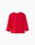 T-shirt en coton à manches longues avec imprimé zy en relief Blanc+Rouge 4 - vertbaudet enfant 