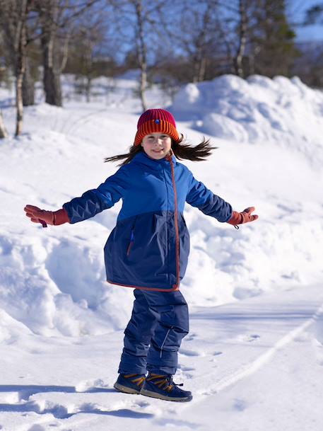 Veste d'hiver fille doublée AINA MUKKA finkid marine+violet 3 - vertbaudet enfant 
