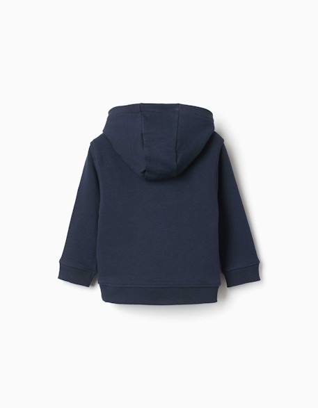 Sweat à capuche avec imprimé en relief zy Bleu+Rouge 2 - vertbaudet enfant 