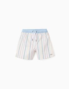 -Short de bain à rayures ethniques et cordon b&s