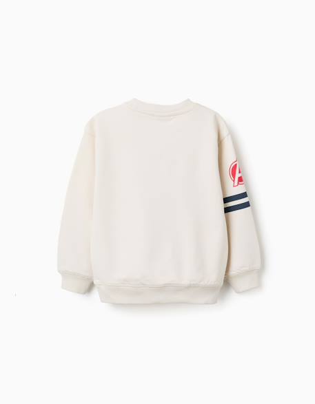 Sweat en coton peigné avec imprimé en relief avengers Blanc 2 - vertbaudet enfant 