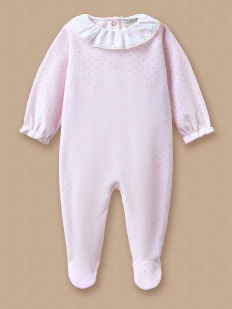 Dors-bien en velours bébé Micro pois bordeaux 1 - vertbaudet enfant 