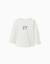 T-shirt en coton à manches longues avec imprimé zy en relief Blanc+Rouge 1 - vertbaudet enfant 