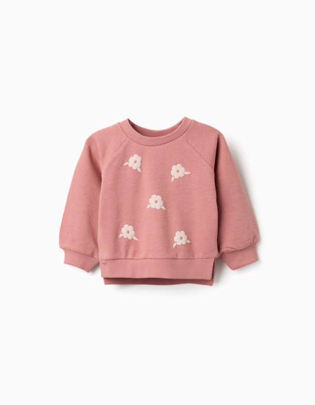 Bébé-Pull, gilet, sweat-Sweat avec imprimé floral en relief