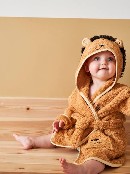 Peignoir bébé personnalisable Lion Oeko-Tex® camel 1 - vertbaudet enfant 