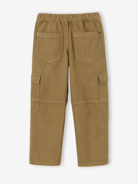 Pantalon battle garçon bleu jean+olive 9 - vertbaudet enfant 