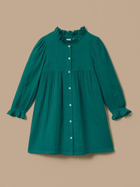 Fille-Robe-Robe gaze de coton fille