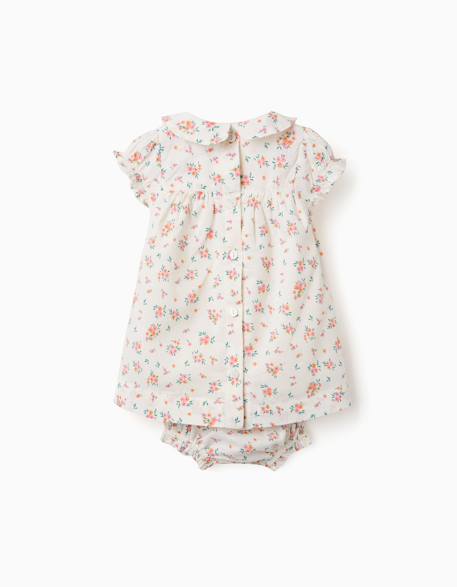 Robe à manches courtes avec motif floral Beige clair 2 - vertbaudet enfant 