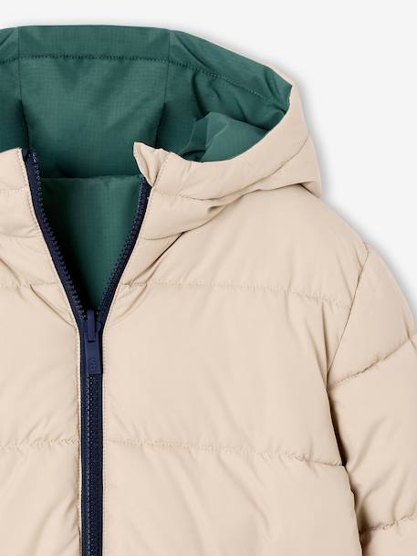 Parka à capuche réversible garçon bronze+vert sauge 21 - vertbaudet enfant 