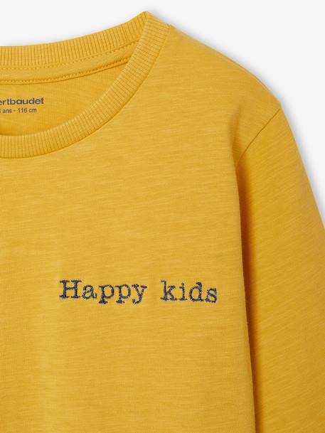 T-shirt garçon unis manches longues personnalisable anthracite+Bleu+jaune+jaune pâle+rouge+vert+vert sapin 21 - vertbaudet enfant 