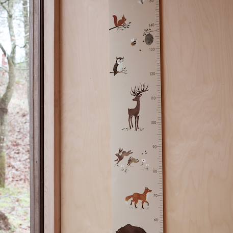 Toise murale en bois Animaux de la forêt Beige+Bleu 2 - vertbaudet enfant 