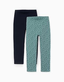 Lot de 2 leggings unis et imprimés  - vertbaudet enfant