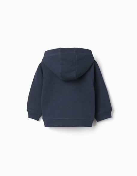 Sweat zippé avec broderie en bouclettes zy Bleu foncé 2 - vertbaudet enfant 